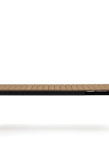 KAVE HOME Canyelles havebord, m. tillgsplade - brun polywood og mat sort aluminium (180(240)x100)