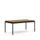 KAVE HOME Canyelles havebord, m. tillgsplade - brun polywood og mat sort aluminium (180(240)x100)