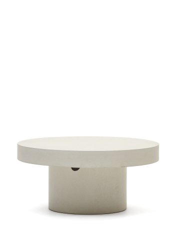 KAVE HOME Aiguablava sofabord, rund - hvid cement (90)