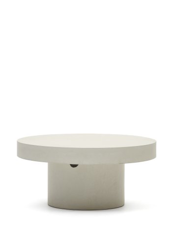 KAVE HOME Aiguablava sofabord, rund - hvid cement (90)