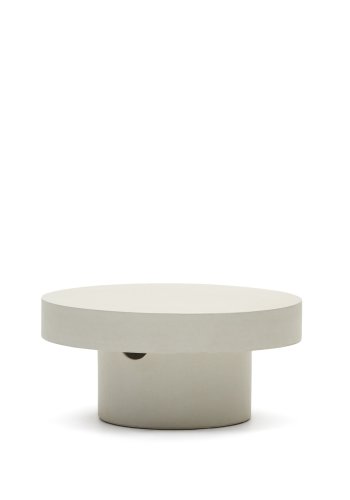 KAVE HOME Aiguablava sofabord, rund - hvid cement (66)