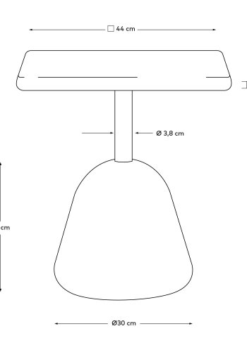 KAVE HOME Saura sofabord med hvid terrazzoplade og hvid terrazzobund 44x44x48cm