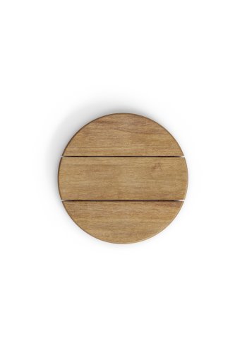 KAVE HOME Saura sofabord i sort metal med plade af naturlig akacie, 45 x Ã˜43 cm FSC 100%