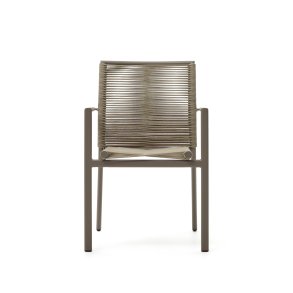 KAVE HOME Culip havestol, m. armln - beige reb og brun aluminium