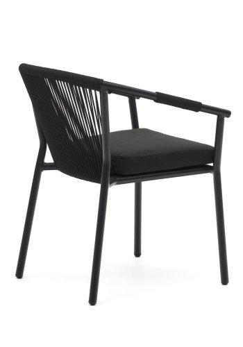 KAVE HOME Xelida havestol, m. sort stofhynde - sort reb og sort aluminium