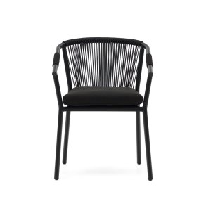 KAVE HOME Xelida havestol, m. sort stofhynde - sort reb og sort aluminium