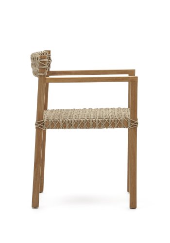 KAVE HOME Giverola stol, m. armln - syntetisk flet og natur teaktr