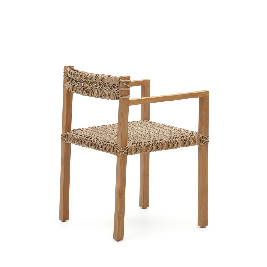 KAVE HOME Giverola stol, m. armln - syntetisk flet og natur teaktr