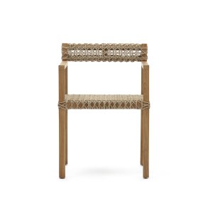 KAVE HOME Giverola stol, m. armln - syntetisk flet og natur teaktr