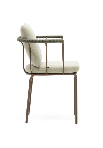 KAVE HOME Salguer havestol, m. beige hynder - grn reb og brun stl