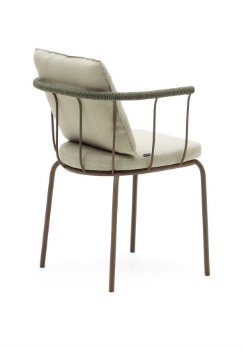 KAVE HOME Salguer havestol, m. beige hynder - grn reb og brun stl