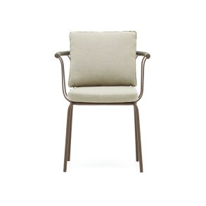 KAVE HOME Salguer havestol, m. beige hynder - grn reb og brun stl