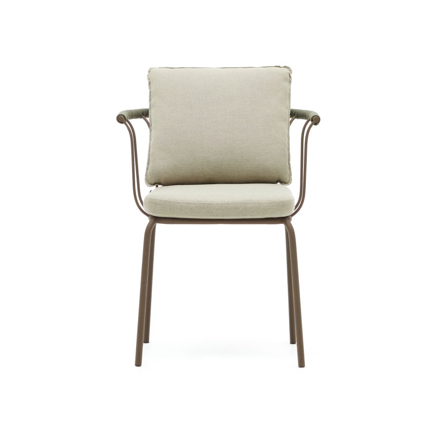 KAVE HOME Salguer havestol, m. beige hynder - grn reb og brun stl