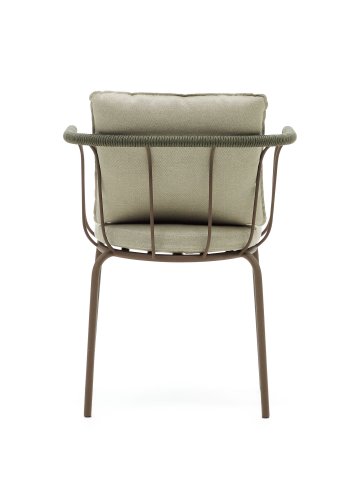 KAVE HOME Salguer havestol, m. beige hynder - grn reb og brun stl