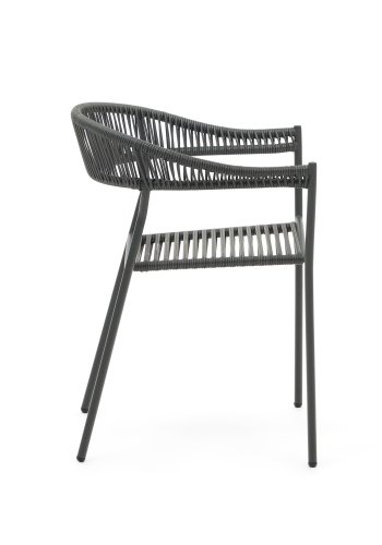 KAVE HOME Futadera havestol, m. armln - gr syntetisk flet og gr stl