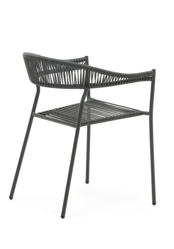 KAVE HOME Futadera havestol, m. armln - gr syntetisk flet og gr stl