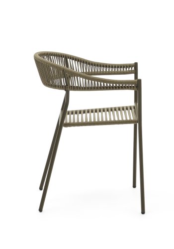 KAVE HOME Futadera havestol, m. armln - grn syntetisk flet og grn stl