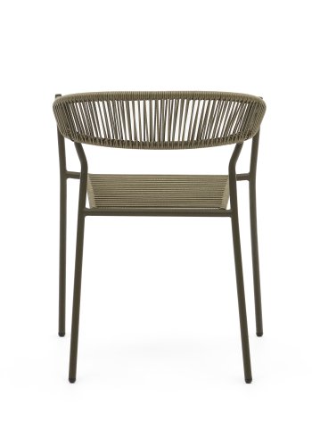 KAVE HOME Futadera havestol, m. armln - grn syntetisk flet og grn stl