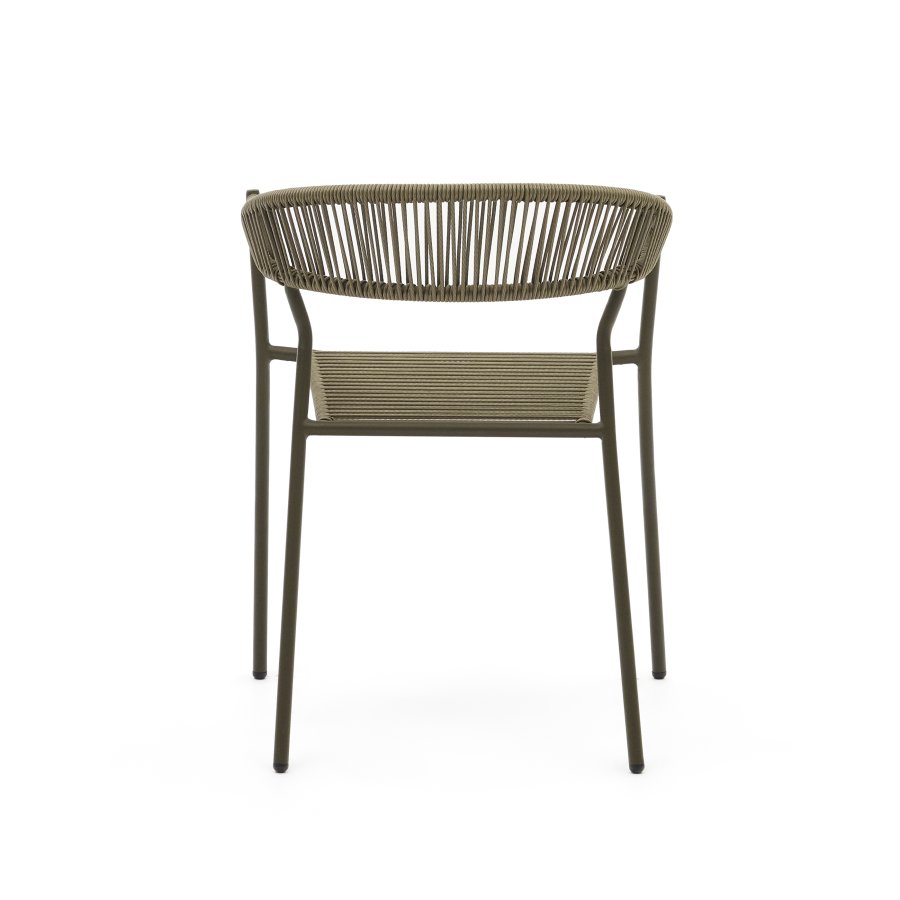 KAVE HOME Futadera havestol, m. armln - grn syntetisk flet og grn stl