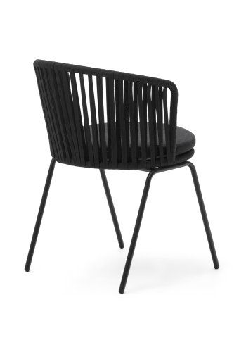 KAVE HOME Saconca havestol, m. hynde - sort reb og stl