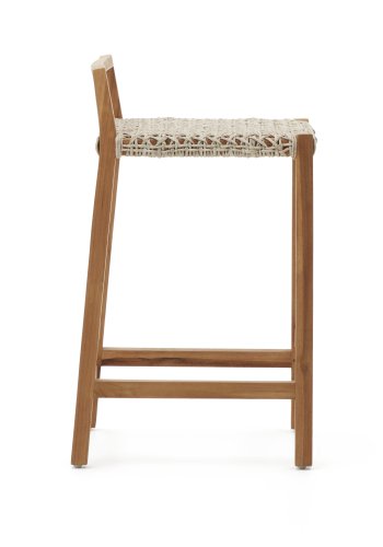 KAVE HOME Giverola skammel i massiv teaktr, 80 cm