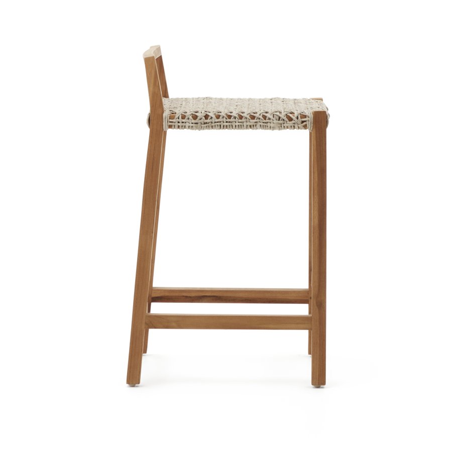 KAVE HOME Giverola skammel i massiv teaktr, 80 cm