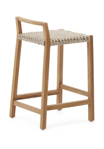 KAVE HOME Giverola skammel i massiv teaktr, 80 cm