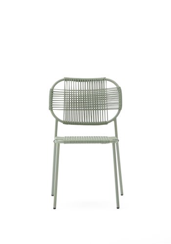 KAVE HOME Talaier stabelbar udendrsstol lavet af syntetisk snor og galvaniseret turkis stl