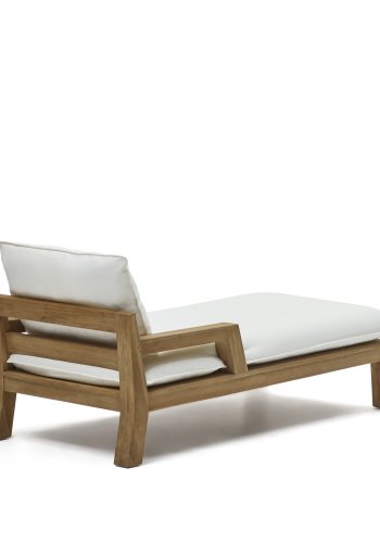 KAVE HOME Forcanera liggestol, m. hvid hynde - brun teaktr