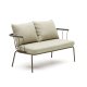 KAVE HOME Salguer havesofa, m. beige hynder - grn reb og brun stl