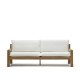 KAVE HOME Forcanera 3 pers. sofa, m. hvid hynde - brun teaktr