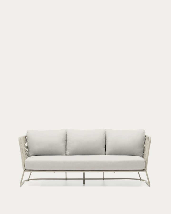 KAVE HOME Saconca udendrs 3-personers sofa i tovsnor og gr galvaniseret stl 189cm