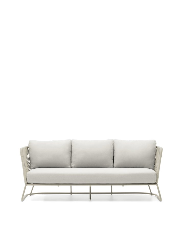 KAVE HOME Saconca udendrs 3-personers sofa i tovsnor og gr galvaniseret stl 189cm