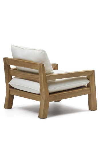 KAVE HOME Forcanera stol, m. hvid hynde - brun teaktr