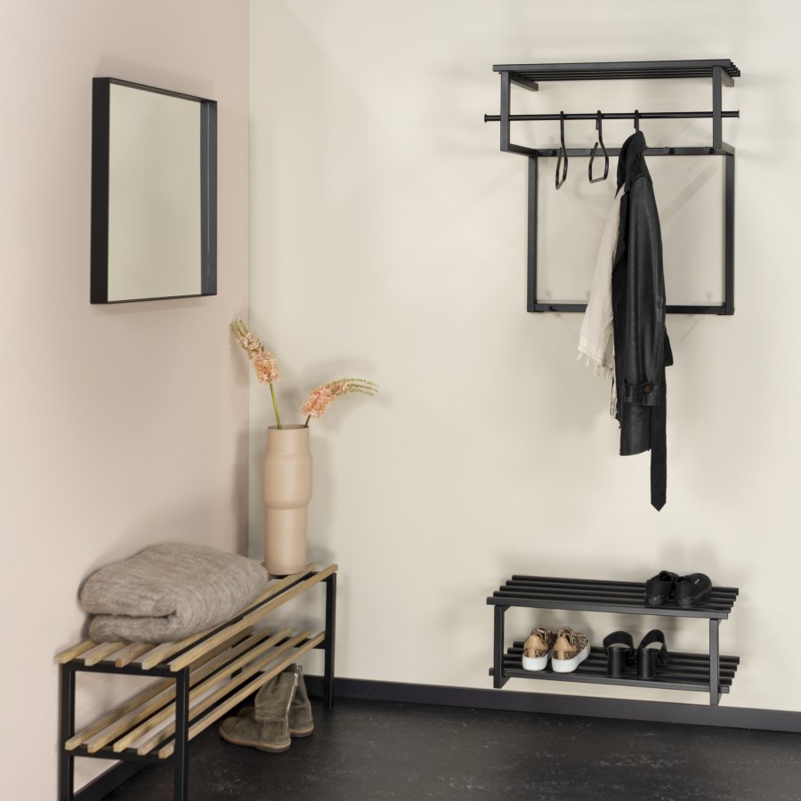 SPINDER DESIGN Rizzoli/Marco Black Edition skohylde, m. 2 hylder - sort stl (B:71)