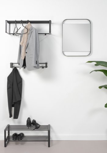 SPINDER DESIGN Rex S vgspejl, rektangulr - spejlglas og sort stl (60x46)