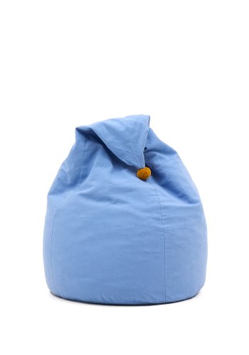 KAVE HOME Olvi bl, bomuldspuff med sennepsfarvet kvast, 60 cm