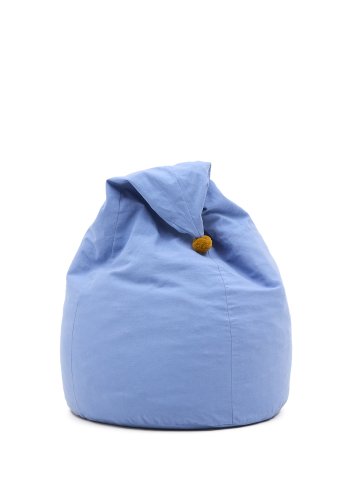 KAVE HOME Olvi bl, bomuldspuff med sennepsfarvet kvast, 60 cm