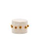 KAVE HOME Manua beige, bomuldspuff med sennepsfarvede kvaster, 40 cm