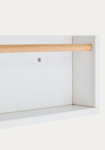 KAVE HOME Shantal massiv bgehylde i hvid finish, 64 x 20 cm