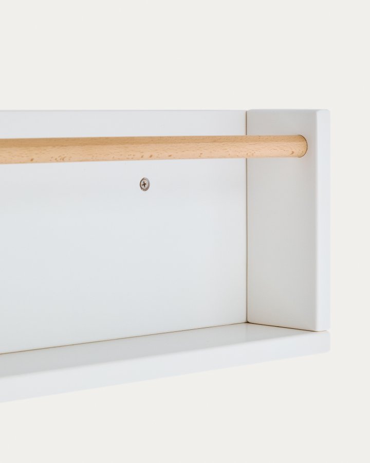 KAVE HOME Shantal massiv bgehylde i hvid finish, 64 x 20 cm