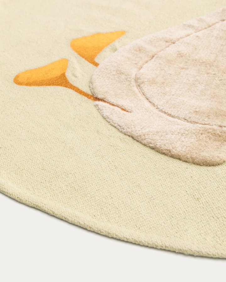 KAVE HOME Milu grn, 100% bomuldstppe med gsetrk, 100 cm