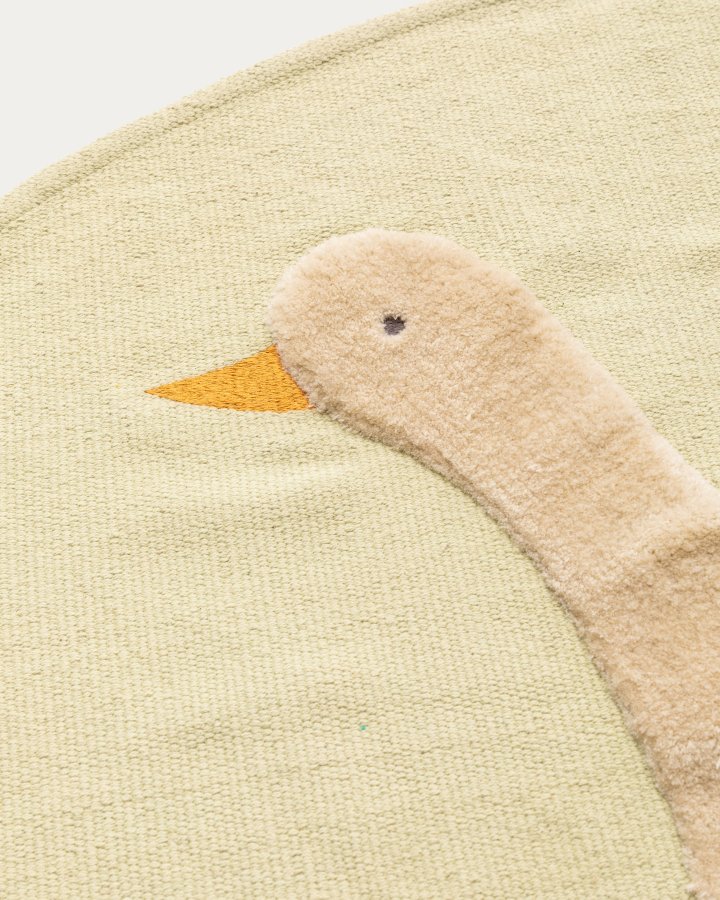 KAVE HOME Milu grn, 100% bomuldstppe med gsetrk, 100 cm