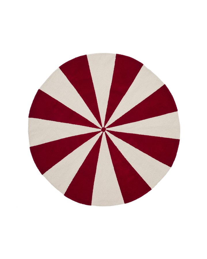 KAVE HOME Wirla beige og rd, 100% bomuldstppe, 100 cm