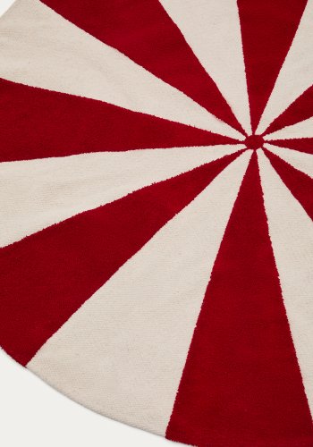 KAVE HOME Wirla beige og rd, 100% bomuldstppe, 100 cm