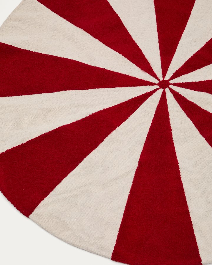 KAVE HOME Wirla beige og rd, 100% bomuldstppe, 100 cm