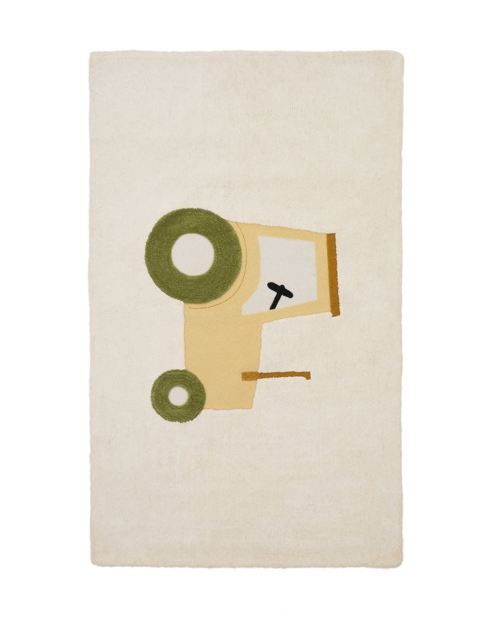 KAVE HOME Pecky beige, 100 % bomuldstppe med traktorfunktion, 90 x 150 cm