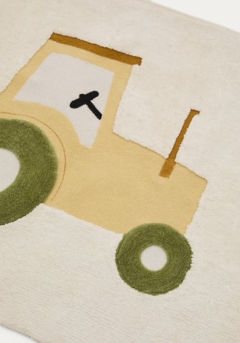 KAVE HOME Pecky beige, 100 % bomuldstppe med traktorfunktion, 90 x 150 cm