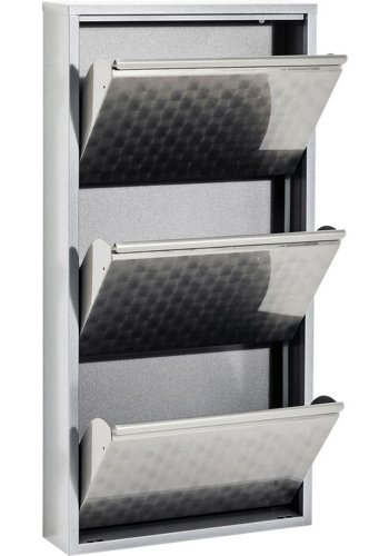 KARE DESIGN Shoe Container Caruso 3 Silver brushed (MO)