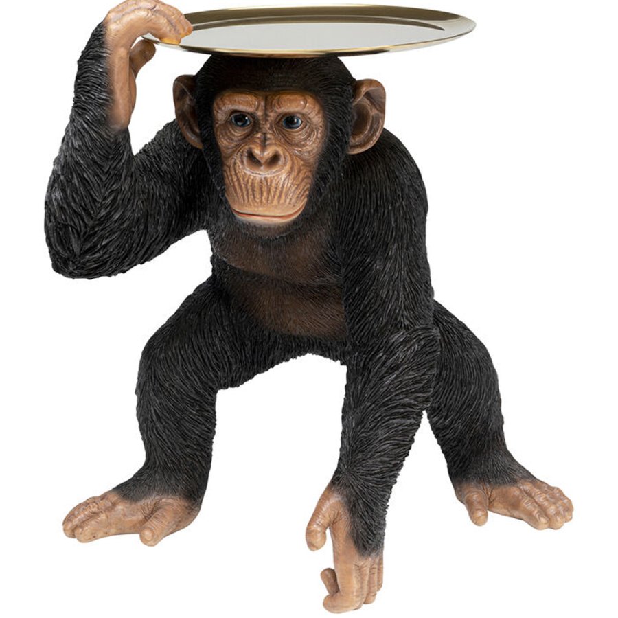 KARE DESIGN Deco Figurine Butler Playing Chimp Black 52cm